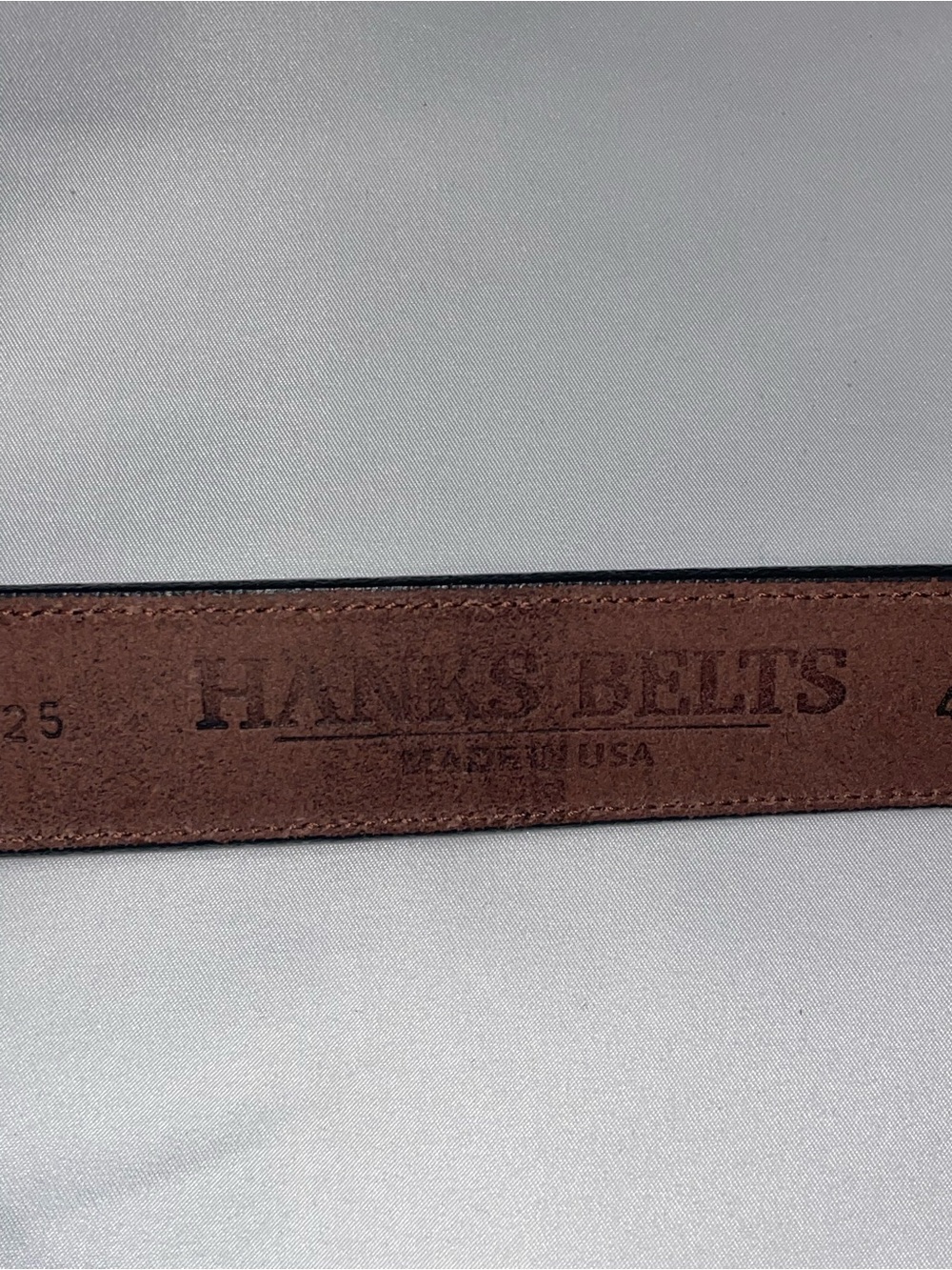 Hanks Belts Esquire Raised Leather Belt 2425 Made in USA Steel Buckle Size 46 - Picture 8 of 8